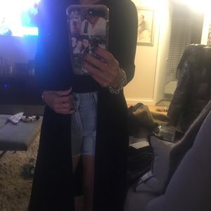 Alice and Olivia black duster with sideslits